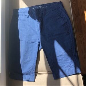 Gap Bermuda Shorts Blue with Pinstripe Size 4